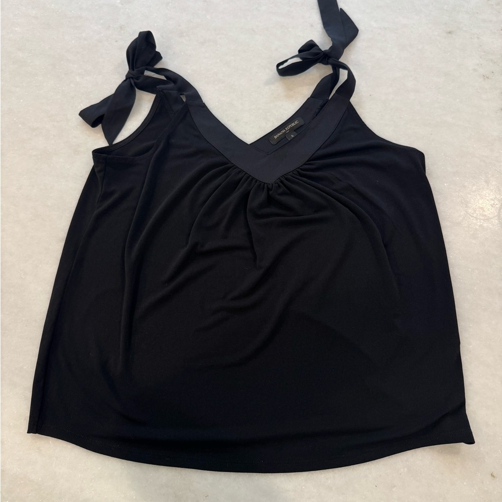 Banana Republic Black Relaxed Tie Front Camisole